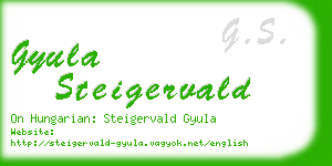 gyula steigervald business card